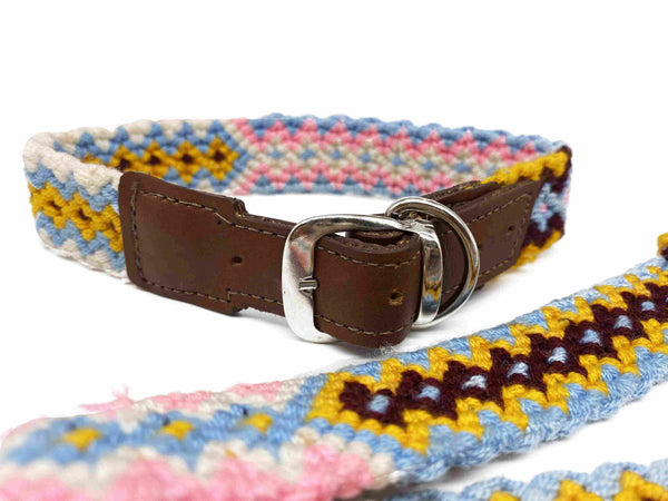 Collar Cali- ručně háčkovaný psí obojek - hand made dog leash - Wayana.eu