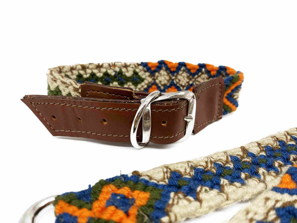 Collar Leon- ručně háčkovaný psí obojek - hand made dog leash - Wayana.eu