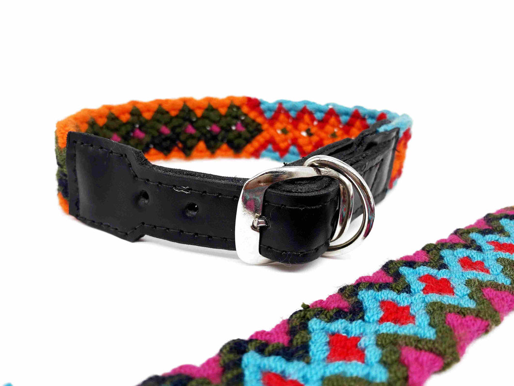 Collar Corazon- ručně háčkovaný psí obojek - hand made dog leash - Wayana.eu