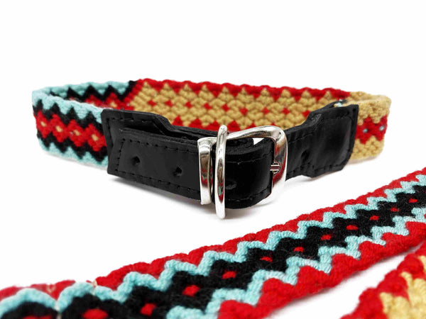 Collar Diablo- ručně háčkovaný psí obojek - hand made dog leash - Wayana.eu