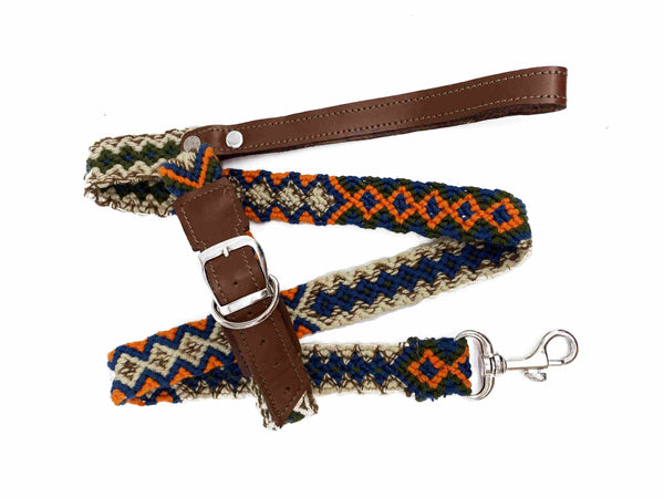 Collar Leon- ručně háčkovaný psí obojek - hand made dog leash - Wayana.eu